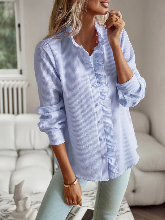 Aurora Ruffle Long Sleeve Shirt